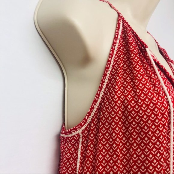 Joe Fresh Red White Boho Style Racerback Top - Picture 7 of 16